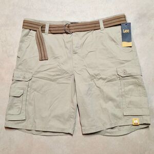 Lee Men's Wyoming Belted Cargo Shorts Size 46 Relaxed Fit Dungarees Twill Cotton